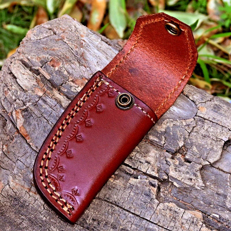 Buck Knives GENUINE LEATHER SHEATH CUSTOM HANDCRAFT FOR FOLDING BLADE