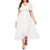 Women's Plus Size White Wedding Dress Simple Lace Semi Formal