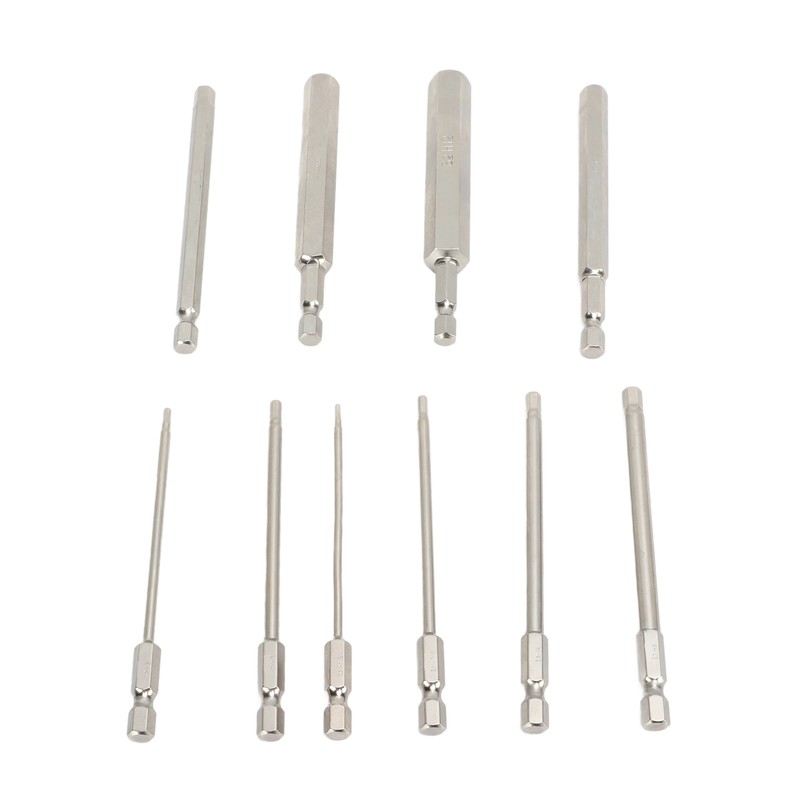 Hex Wrench Drill Bit 1/4in Shank Metric Sizes 1.5mm to