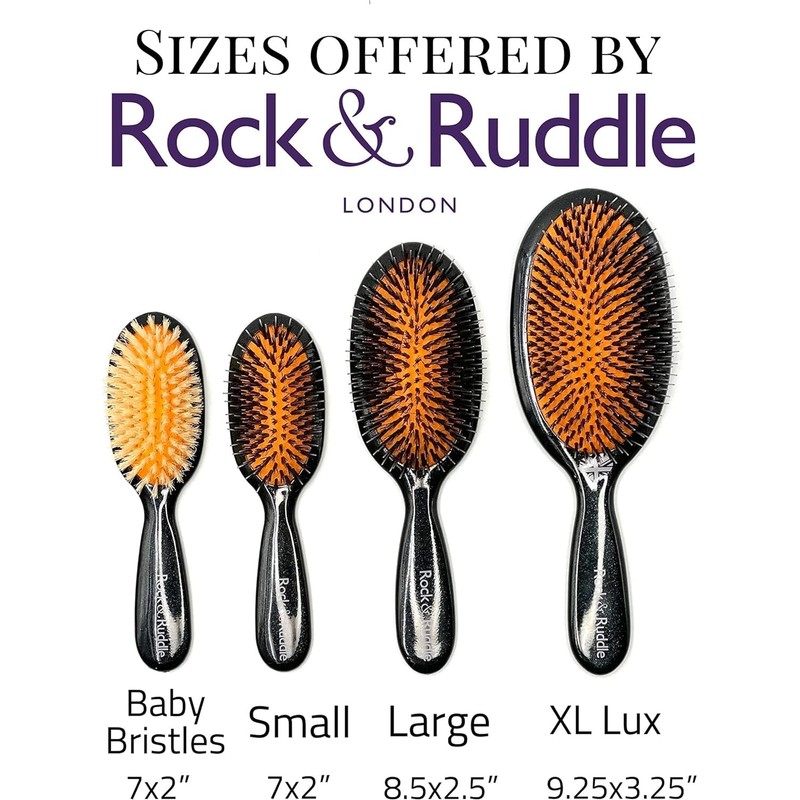 Rock & Ruddle Soft White Natural Boar Bristle Hairbrush for