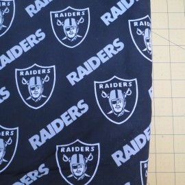 Fabric Traditions Cotton Quilt Fabric Raiders Football  Black Grey By the Yard Craft Material #342