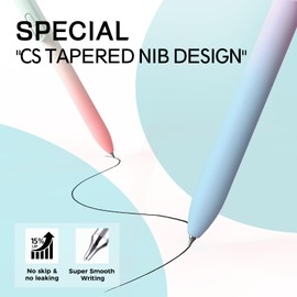 Hiacry Retractable Neutral Pen, 8 pcs, Medium Tip 0.7mm Fast Drying Black Ink, Smooth Writing, No Bleeding, Unique Gradient Color, for Ladies and Students