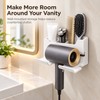 Wall-Mounted Hair Dryer Holder for Bathroom Organization – No-Drill Plastic