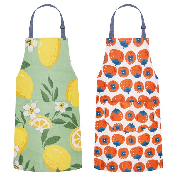 MageJoy Pack of 2 Women's Aprons - Large Pockets, Adjustable