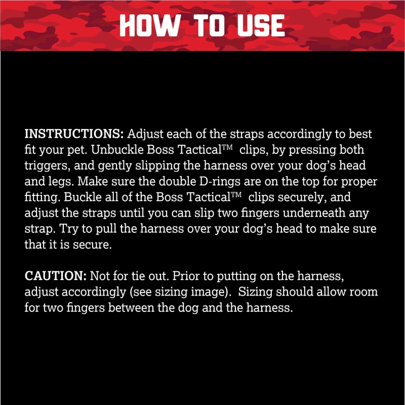 Boss Dog Tactical Harness, Red, Small