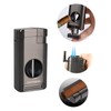KAVYDENS Torch Lighter with Cigar Cutter V Cut, Cigar Punch,