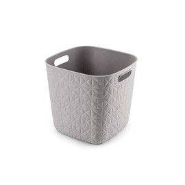 CURVER Softex 15 Litre Storage Basket - Elegant Design - Lightweight, Stackable and Practical - 100% Recycled - 27 x 27 x 26 cm - Taupe