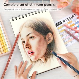 KALOUR PDAS 36 Skin Tones Colored Pencils Portrait Set Oil Based Pre-sharpened Drawing Pencils for Beginner Adult Artist Coloring Book Drawing Sketching Art Project, With Light Fast Ratings