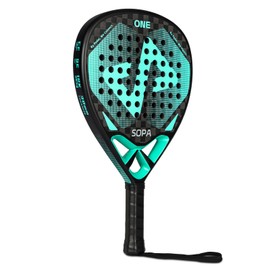 Generic PADELLAND Padel/Pop Tennis Paddle Series Carbon Fiber Racquet, 17.91x10.23x1.5 inches, 0.8 lbs, 12K Carbon Fiber Construction, blue-green