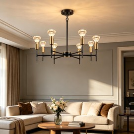 Cofiveevo Black Chandeliers Dining Room Light Fixture, 6-Light Fixture, Kitchen Island Light fixtures, Suitable for Industrial Retro Pendant Lights in farmhouses, Kitchens, Living Rooms