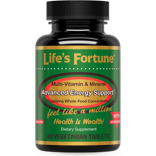 Life's Fortune Multivitamin & Mineral 60 Tablets, All Natural Energy Source Supplying Whole Food Concentrates, Antioxidants, Amino Acids, Enzymes, Trace Minerals & More