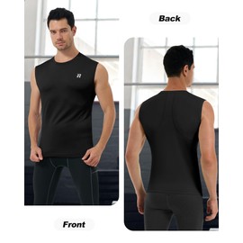 Runhit 3 Pack Sleeveless Compression Shirt Men Workout Athletic Tank Top Quick Dry Sports Base Layer Undershirt for Running Basketball Black/Black/Black S