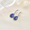 Lapis Lazuli Earrings 925 Sterling Silver Boho Hypoallergenic Retro Oxidized