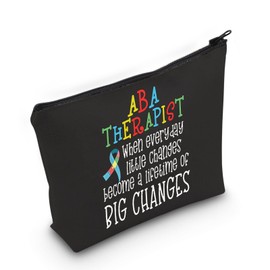 MEIKIUP ABA Therapist Gift ABA Therapist Makeup Bag Mental Illness Awareness Gift Therapy Mental Health Gifts (ABA Therapist bag)