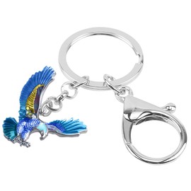 BONSNY Llaveros de águila de aleación esmaltada para mujeres y niñas, bolso de mano, diseño novedoso, Azul / Patchwork, 1.38"tall & 1.18" width