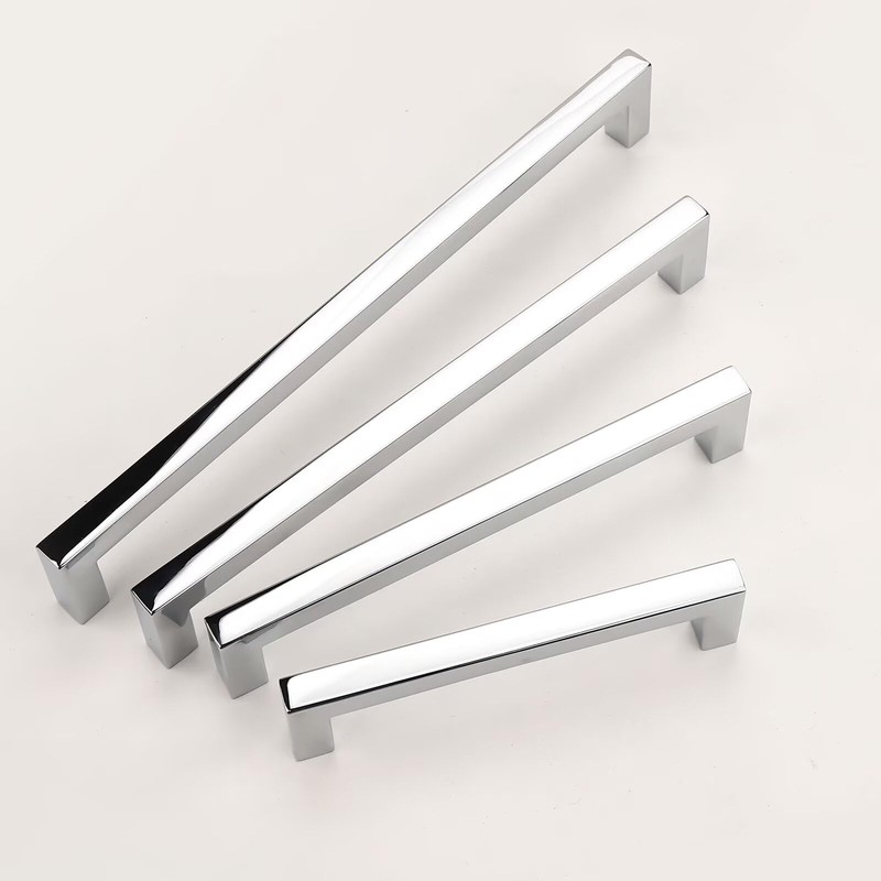 NIZADO 5 Pack Polished Chrome Cabinet Handles, Solid 3 3/4