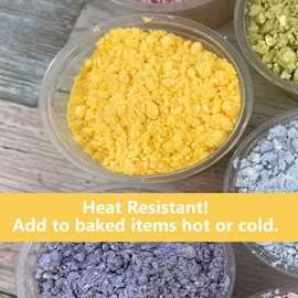 Ultimate Baker Non-Melting Donut Sugar, Naturally Colored Coating Sugar, Snow Sugar, Fine Grain Colored Sugar for Dusting Donuts, Cakes, Cupcakes, and Pastries (Yellow, 4oz Bag)