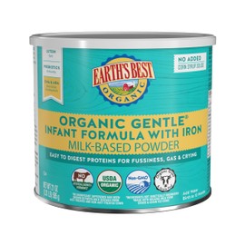 Earth's Best Organic Baby Formula, Gentle Infant Formula for 0-12 Months, Milk-Based Powder with Iron, Omega-3 DHA & Omega-6 ARA, 21 Ounce Container