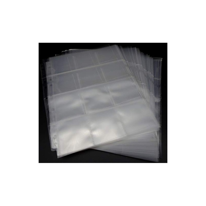 docsmagic.de 50 12-Pocket Pages Stickers Square Cards 11-Hole Folder Pages