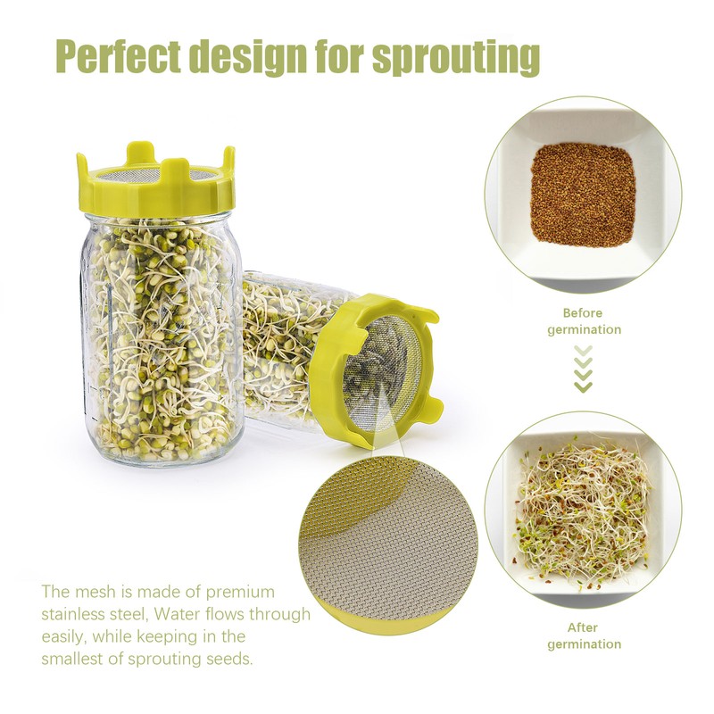 ABS Sprout Lid with Stainless Steel Screen for Wide Mouth