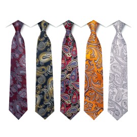 HISDERN TA5-01S Business Necktie, Square Set, 5 Pieces, Stylish, Gift Box Included, 17 Patterns, Job Hunting, Wedding, Father's Day, Gift, 05 sets