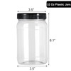 Fasmov 9 Pack 32 Oz Plastic Jars with Black Lids,