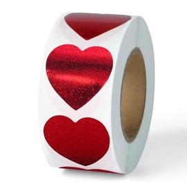 500 pegatinas de corazón rojo con purpurina, etiquetas de 1 pulgada en forma de amor, calcomanías autoadhesivas de corazón para el día de la madre, día de San Valentín, sobres, boda, manualidades