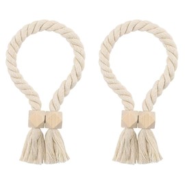 CHAOTEMAI 2 PCS Magnetic Curtain Tie Backs, Linen Fabrics Tie Backs for Curtains Extended Size Strong Magnetic Attraction, Curtain Magnets Suitable for Living Rooms Bedrooms Dining Rooms Office