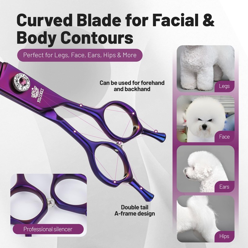 Curved Thinning Shears for Dog Grooming Scissors 8 inch Professional