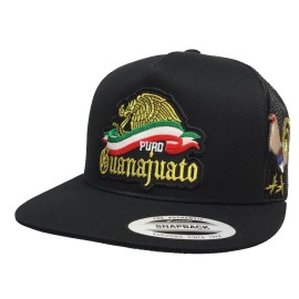 Yupoong Puro Guanajuato Y El Gallo Giró Hat Black Mesh México El Chapo Guzman