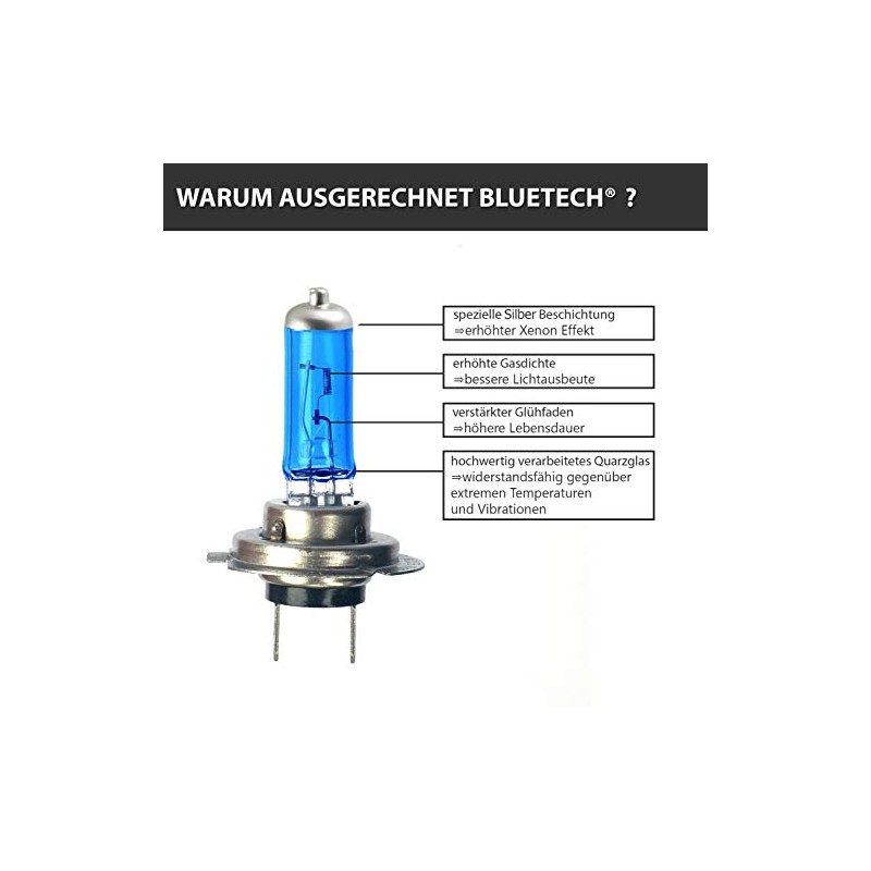 BLUETECH 2x Silver Edition H7 55 W 9500 K Xenon