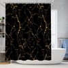 AZHM 4Pcs Shower Curtain Sets Black and Gold Marble Bathroom