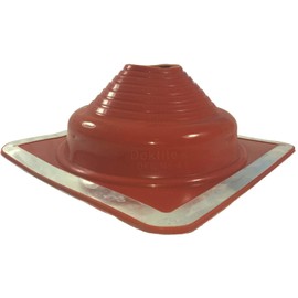#4 (3" - 7") DEKTITE RED Square Base High Temp Silicone - Flexible Pipe Flashing Boot - Dektite pipe flashing (DFE204RE)