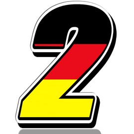 Biomar Labs® Start Numbers Car Moto Vinyl Sticker Germany National Flag Sticker Motorcycle Motocross Motorsport Racing Number Tuning 2, N 252 Z