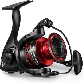 Piscifun Flame Spinning Reels, Light Weight Ultra Smooth Powerful Spinning Fishing Reels Black & Red 4000 Series