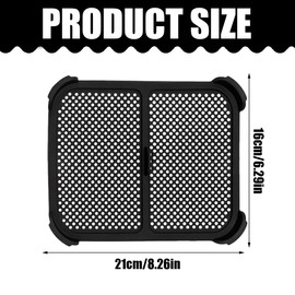 XPEX Pack of 2 Hot Air Fryer Accessories, Splash Guard for Ninja Hot Air Fryer, Double Stack for AF400EU, AF400EUCP, AF451EU Hot Air Fryer, Splash Guard, Air Fryer Accessories, Reusable, black