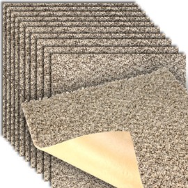 Eclipse Peel and Stick Carpet Tiles, Attached Cushion, Easy DIY Install, Soft Residential Carpet, American Made, Seamless Appearance, Plush, Great for Area Rug (10 Tiles - 22.5 Square Feet, Equinox)