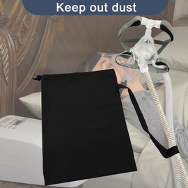 CPAP Mask Cover | Dust Cover | Keeps Consumables Clean and Protected | Storage Bag with Strap (Black)