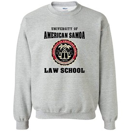 City Shirts University of American Samoa Law School DT Novelty Crewneck Sweatshirt (Large, Sports Gray)