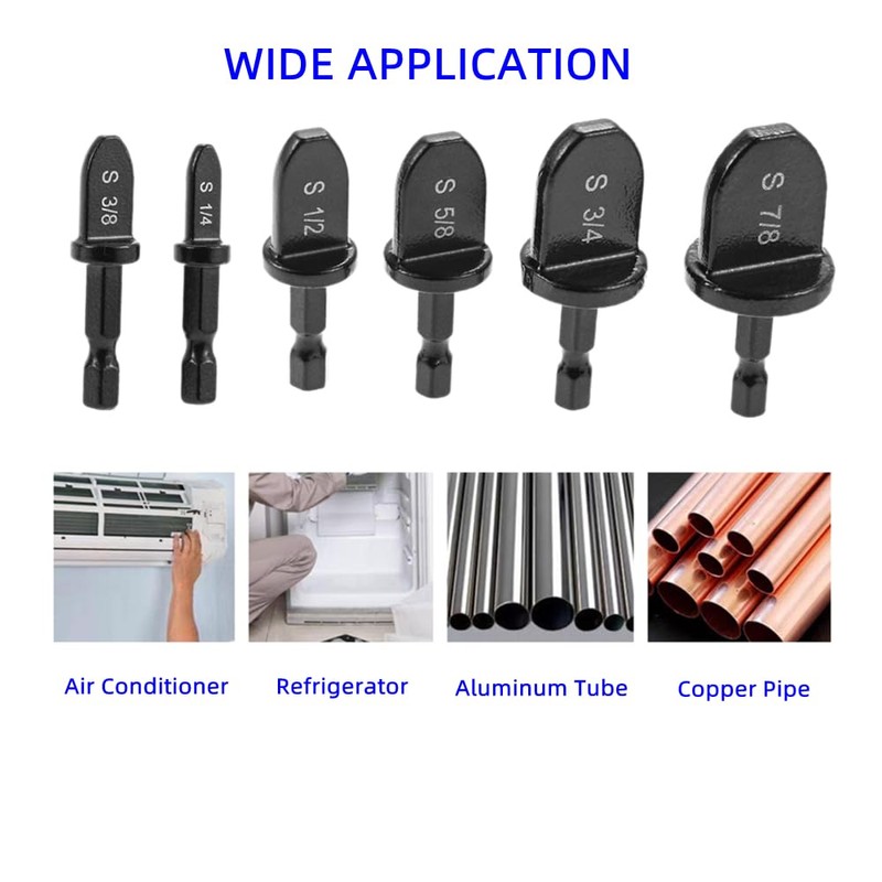 dophee 6PCS HVAC Repairing Set Air Conditioner Copper Pipe Tube