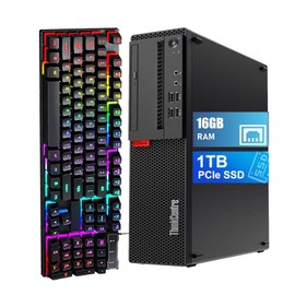 Lenovo ThinkCentre M710s SFF Desktop PC, M710S SFF Computer Core 6th Gen, 16GB RAM, 1TB SSD, RGB Keyboard, Windows 10 Pro (Renewed)