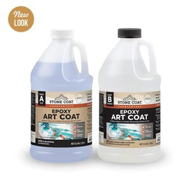 Stone Coat Countertops Art Coat (1 Gal Epoxy Resin) Formulated with Zero VOCs, Extended Working Time, UV Resistance for Alcohol Ink, Acrylic, Metallics, Food Safe Epoxy Perfect for DIY and Art Markers