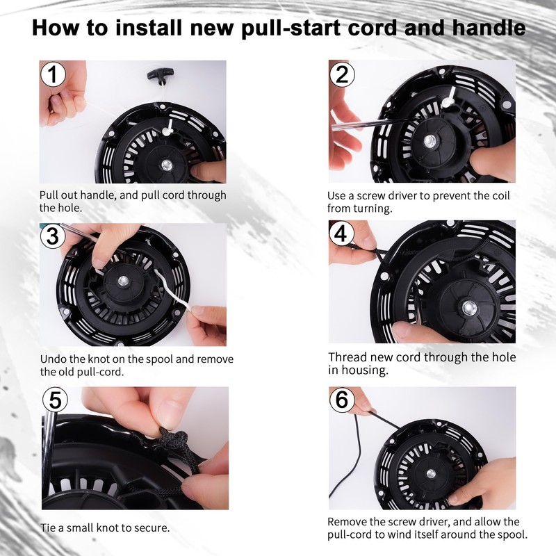 JIAYAN 2 Pieces Starter Handle with Recoil Starter Rope,Lawn Mower