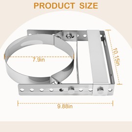 Zonon Silver 1 Pcs Adjustable Wall Bracket for Stove Pipe(8" Inner Ring), 304 Stainless Steel Chimney Pipe Support Bracket Chimney Fireplace Tube Holder Compatible with 6" Double Wall Stove Tube
