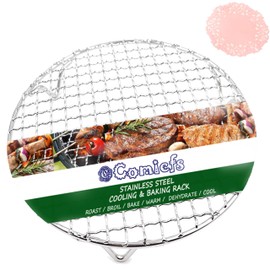 Comicfs Canning Rack Dia 8.25" 304 Stainless Steel Barbecue Baking and Cooling with Legs Heavy Duty Cross Wire Steaming Rack Cookware Fit for Air Fryer Instant Pot Pressure Cooker Canning (21cm/8.25")