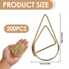 200-Pack Gold Paper Clips, Premium Metal Water Drop Design, Small