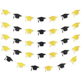 Dzrige Graduation Cap Garland Grad Hat Decorations Grad Caps Decor Graduation Cap Banner for 2026 High School College Grad Party Favors