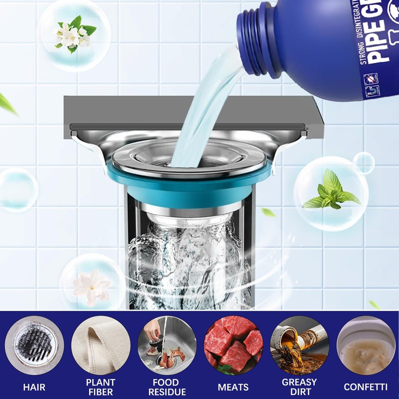 Pipe Bobo Drain Cleaner 10.6OZ, Professional-Grade Drain Clog Remover for