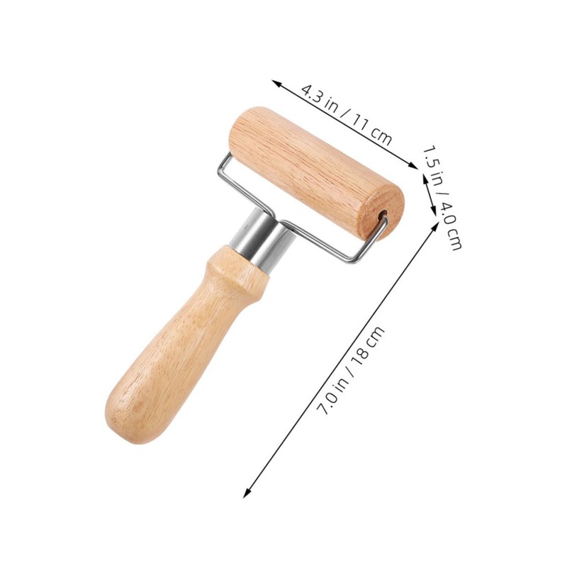 Mikinona Wooden Rolling Pin Pizza Dough Docker Pastry Roller Baking