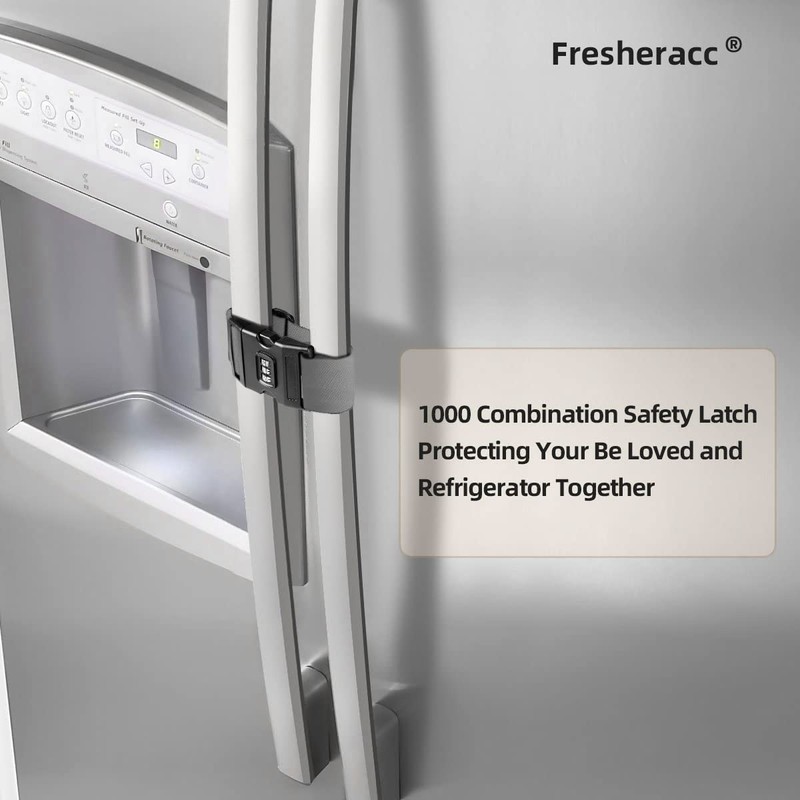 Fridge Freezer Refrigerator Cabinet Lock Latch, (2 Packs) Adjustable French